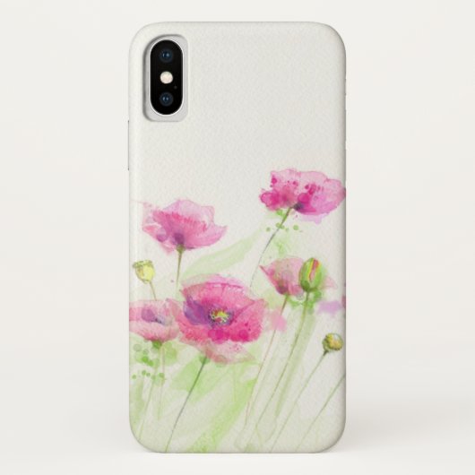 Coques Case-Mate iPhone Pavots peints 3 d'aquarelle (Dos)