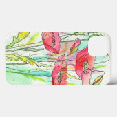 Coques Case-Mate iPhone Pavots peints d'aquarelle (Verso (horizontal))