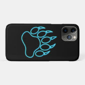 Coques Case-Mate iPhone Paw Ours Bleu Néon (Dos (Horizontal))