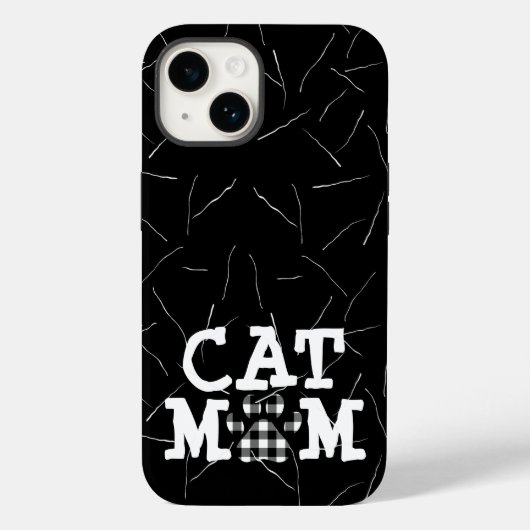 Coques Case-Mate iPhone Pawprint maman chat avec cheveux chats (Verso)