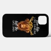 Coques Case-Mate iPhone Pays Heifer Highland Vache Avec Sunflower Farm F (Verso (horizontal))