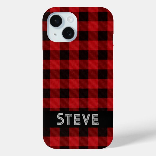 Coques Case-Mate iPhone Pays rouge et noir plaid (Verso)