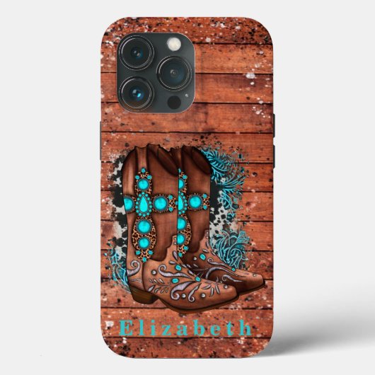 Coques Case-Mate iPhone Pays Western Boot Cowboy Personnalisé (Verso)