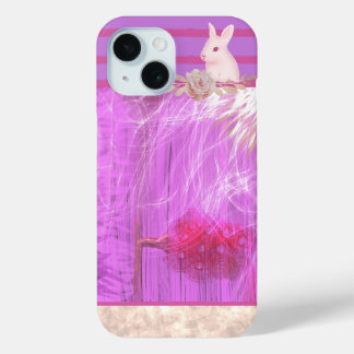 Coque Pour iPhone 15 paysage abstrait de nature surréaliste violet doré