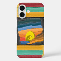 Paysage Abstrait Vibrant avec Spirale Jaune