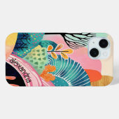 Coques Case-Mate iPhone Paysage Aquarelle Peinture Abstraite Avec Nom (Verso (horizontal))