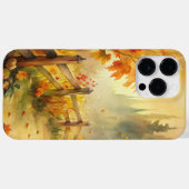 Coques Case-Mate iPhone Paysage automnal rustique à l'aquarelle (Verso (horizontal))