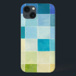 iPhone 13 Case Paysage avec des Carrés multicolores<br><div class="desc">Megan Meagher a créé cette pièce en utilisant un style connu sous le nom de pixilation numérique. Les artistes utilisent des programmes informatiques pour concevoir et dessiner leurs pièces, produisant des rendus impressionnistes de décors du monde réel. Si vous aimez l'art expérimental abstrait, cette impression est pour vous!</div>