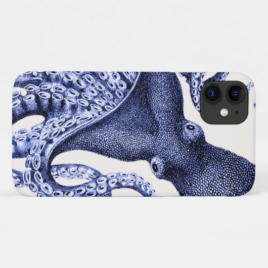 Coques Case-Mate iPhone Paysage Bleu Octopus (Dos (Horizontal))