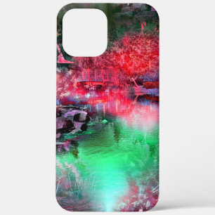 Case-Mate iPhone Case Paysage coloré et texturé en rouge et vert