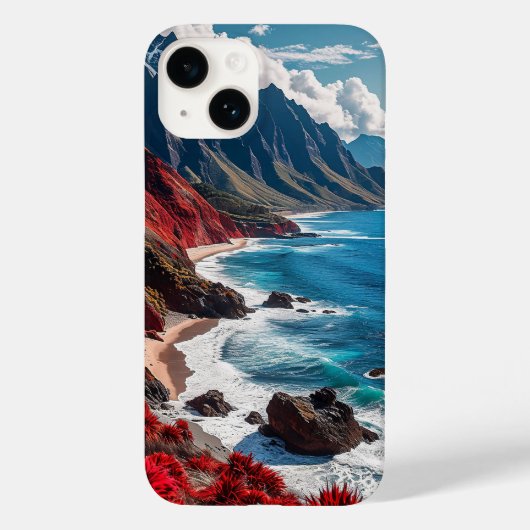 Coques Case-Mate iPhone Paysage côtier avec des falaises rouges vibrantes (Verso)