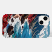 Coques Case-Mate iPhone Paysage côtier avec des falaises rouges vibrantes (Verso (horizontal))