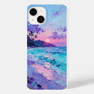 Coque Pour iPhone 14 Paysage de coucher de soleil sur une île tropicale