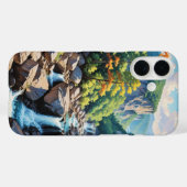 Coques Case-Mate iPhone Paysage de la cascade de Serene Mountain (Verso (horizontal))