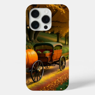 Coque iPhone 15 Pro Paysage de la scène d'automne du Wagon Harvest