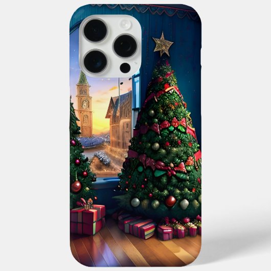 Coques Case-Mate iPhone Paysage de l'arbre de Noël (Verso)