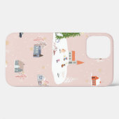 Coques Case-Mate iPhone Paysage de Noël mignon et motif en t (Verso (horizontal))
