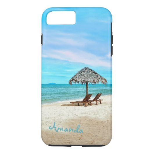 Coques Case-Mate iPhone Paysage de plage relaxant personnalisé (Dos)