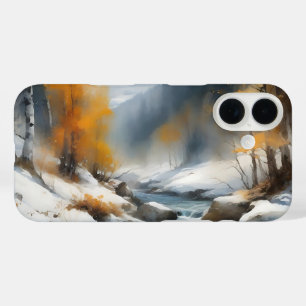 Coques iPhone 16 Paysage de rivière d'hiver serein