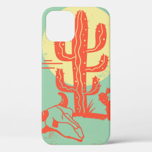 Case-Mate iPhone Case Paysage désertique avec cactus et crâne de vache.