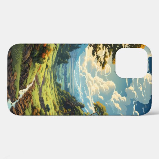 Coques Case-Mate iPhone Paysage du ciel vert (Verso (horizontal))