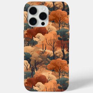 Coque iPhone 15 Pro Max Paysage forestier d'automne stratifié - Bois rusti