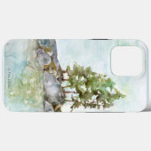 Coques Case-Mate iPhone Paysage forestier vert Aquarelle 2 (Verso (horizontal))