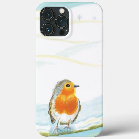 Coques Case-Mate iPhone Paysage hivernal et Robin rouge (Verso)