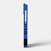 Coques Case-Mate iPhone Paysage lunaire en bleu et noir de Cobalt (Verso / Gauche)