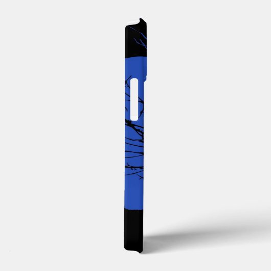 Coques Case-Mate iPhone Paysage lunaire en bleu et noir de Cobalt (Verso / Droite)