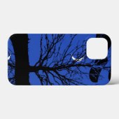 Coques Case-Mate iPhone Paysage lunaire en bleu et noir de Cobalt (Verso (horizontal))