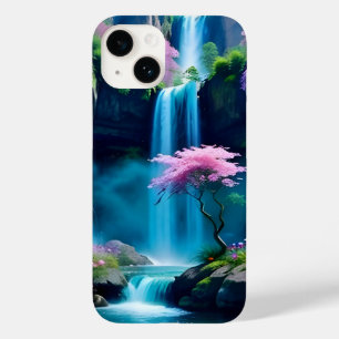 Coque Pour iPhone 14 Paysage magique Cascade et Fleur One
