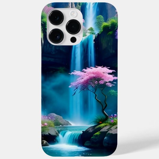 Coques Case-Mate iPhone Paysage Magique Cascade et Fleur Un (Verso)