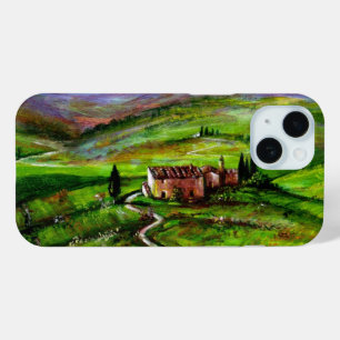 COQUE POUR iPhone 15 PAYSAGE TOSCANE AUX COLLINES VERTES