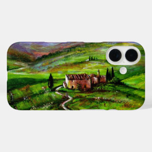 COQUES iPhone 16  PAYSAGE TOSCANE AUX COLLINES VERTES