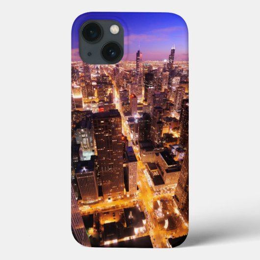 Coques Case-Mate iPhone Paysage urbain la nuit de Chicago (Verso)