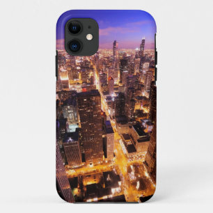 Coque iPhone 11 Paysage urbain la nuit de Chicago
