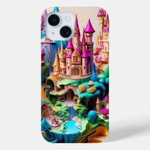 Coque Pour iPhone 15 "Paysages enchantés illustrés"