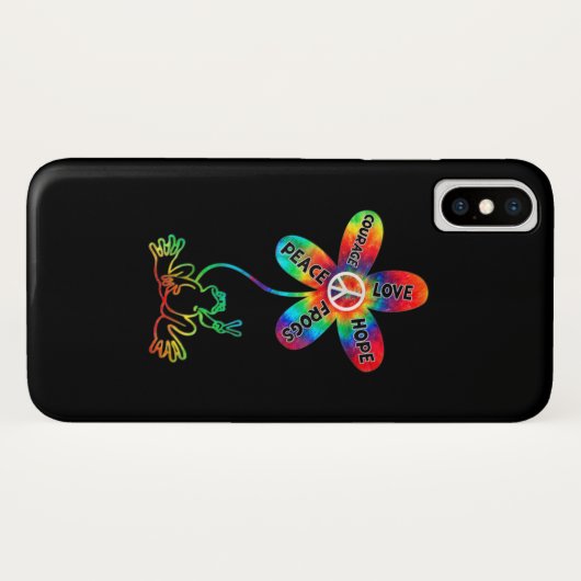 Coques Case-Mate iPhone Peace Courage Aimer Hope Frogs Hippie (Dos (Horizontal))