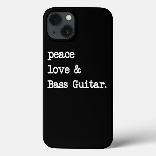 Coques Case-Mate iPhone Peace Love & Basse Guitare Musicien Guitaris (Verso)