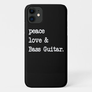 Case-Mate iPhone Case Peace Love & Basse Guitare Musicien Guitaris