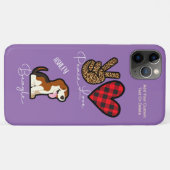 Coques Case-Mate iPhone Peace Love Beagle Plaid Mignonne Amoureux des chie (Dos (Horizontal))