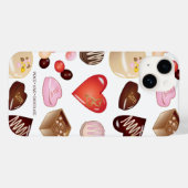 Coques Case-Mate iPhone Peace Love Chocolate Candy Coeur Motif (Verso (horizontal))