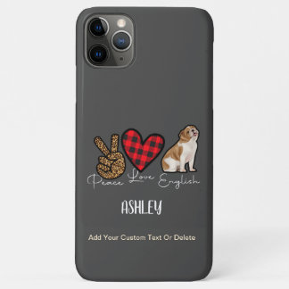 Case-Mate iPhone Case Peace Love English Bulldog Plaid mignon Amoureux d