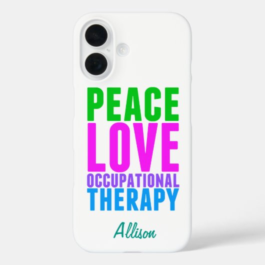 Coques Case-Mate iPhone Peace Love ergothérapie personnalisée (Verso)