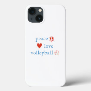 Etui iPhone 13 Peace Love et Volleyball