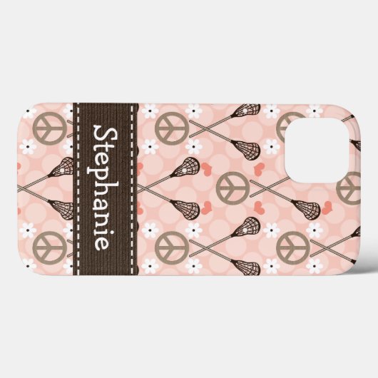Coques Case-Mate iPhone Peace Love Lacrossse (Verso (horizontal))
