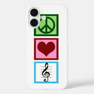 Coques iPhone 16 Peace Love Music