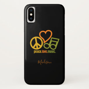 Case-Mate iPhone Case Peace Love Music dossier de téléphone de nom perso