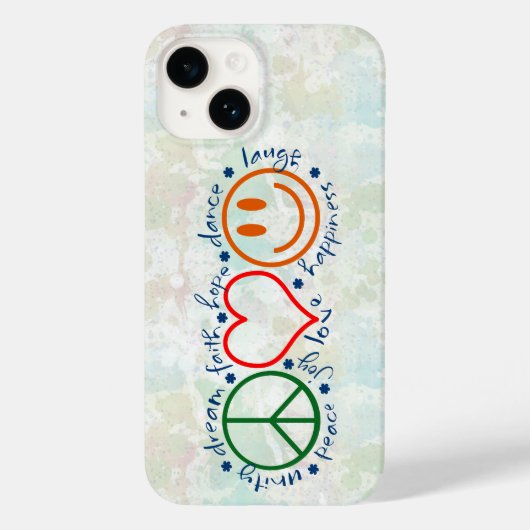 Coques Case-Mate iPhone Peace Love Smile (Verso)